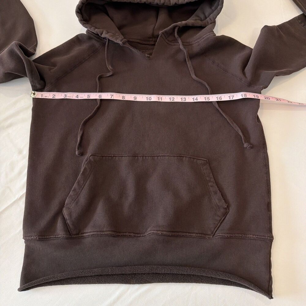Nili Lotan Womens XS Janie Hoodie Brown Distressed Pullover Luxe Athleisure USA - Picture 4 of 14